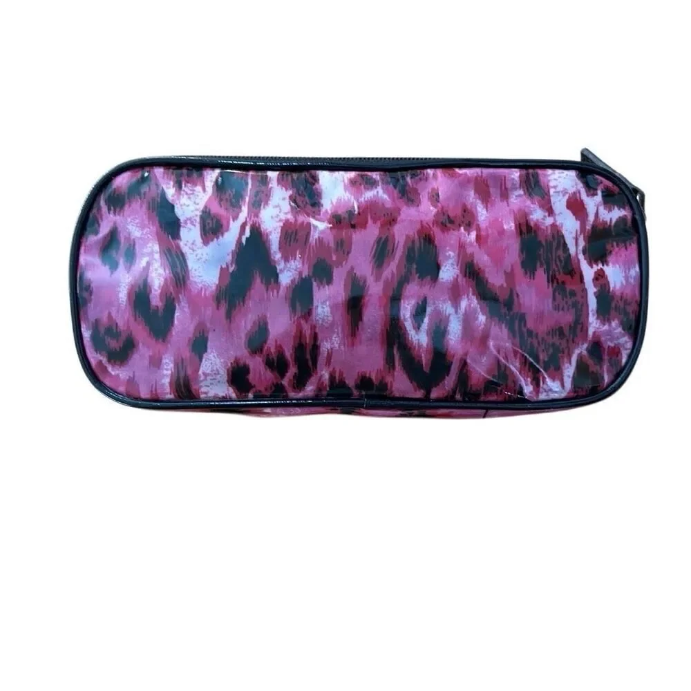Betsey Johnson Vintage Y2K Betseyville Hot Pink Cheetah Print Purse Set